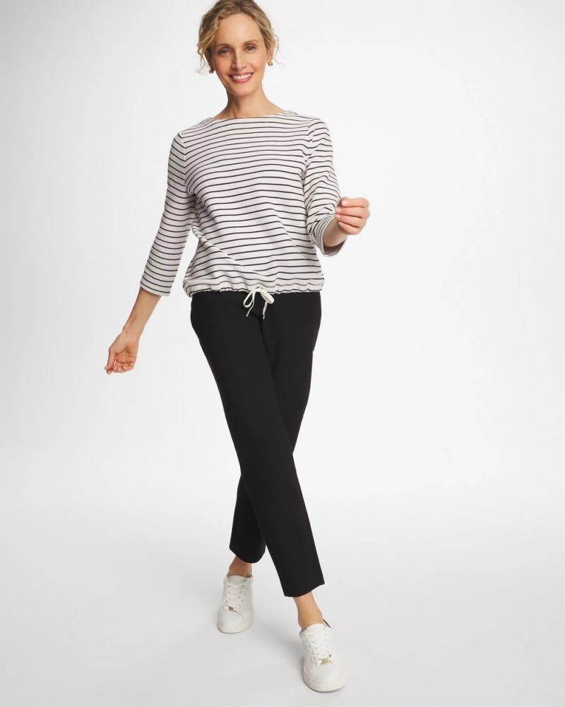 Chicos Zenergy® Ottoman Knit Ankle Pants - BLACK
