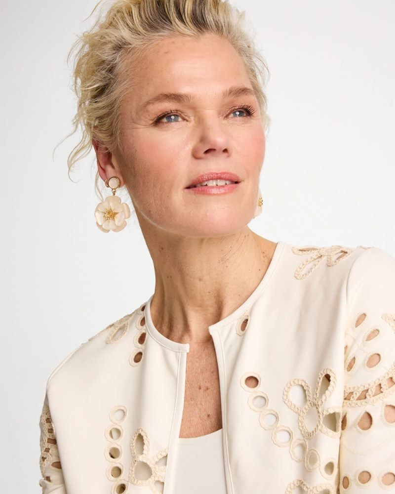 Chicos Neutral Flower Drop Earrings - NEUTRAL