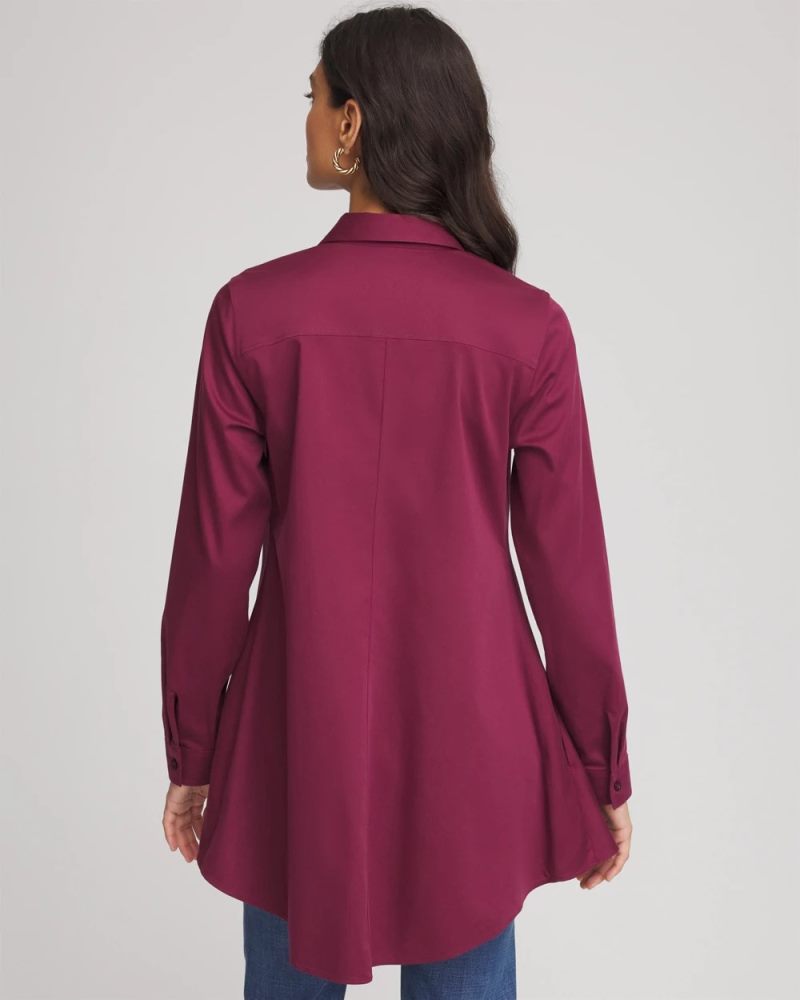 Chicos No Iron Pocketed Tunic - DEEP CHIANTI
