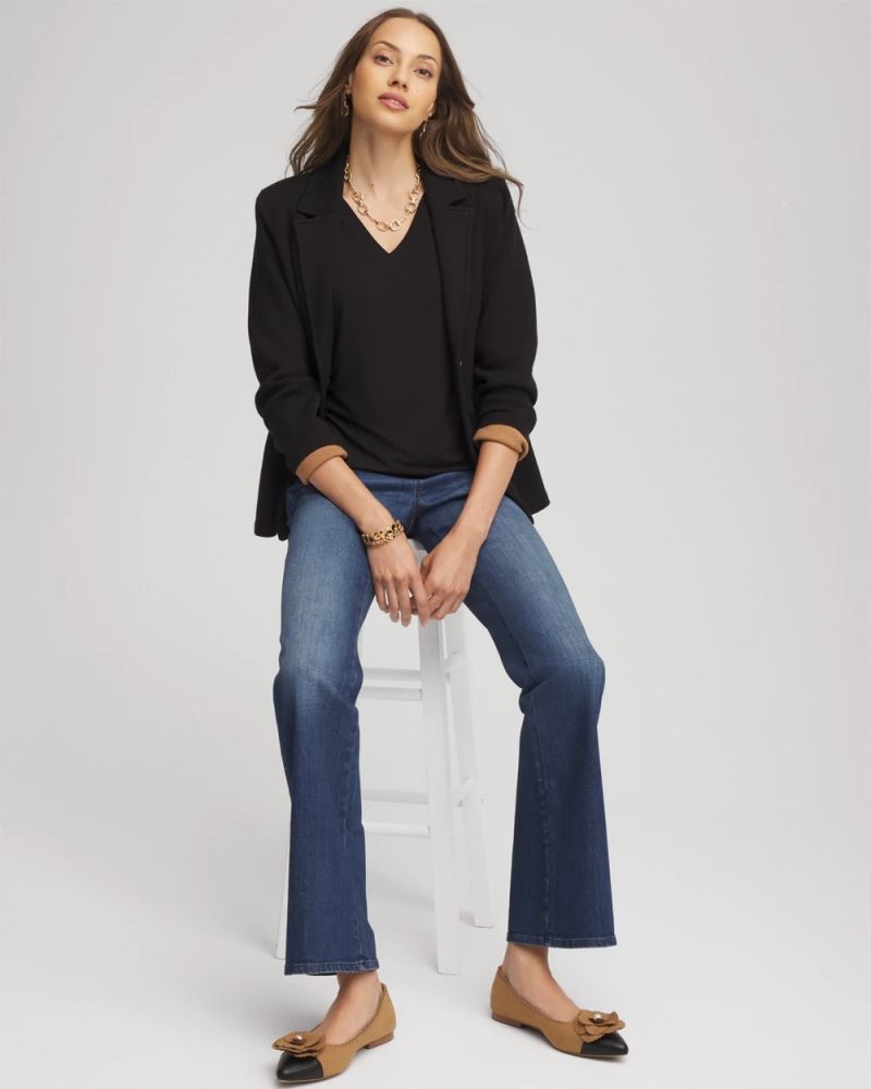 Chicos Touch of Cool™ V-Neck Layering Tee - BLACK