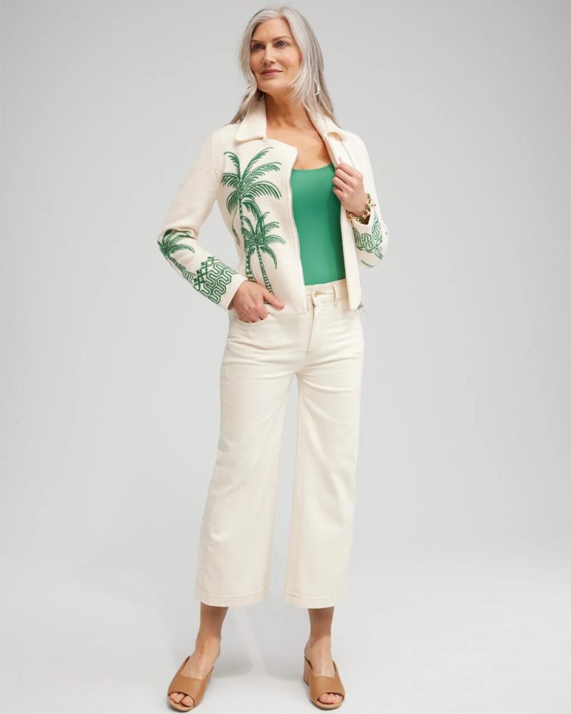 Chicos Cropped Wide Leg Jeans - NATURAL SEEDED