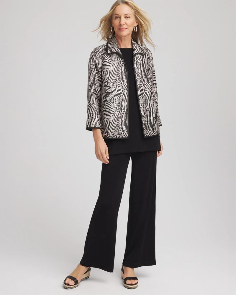 Chicos Travelers™ Collection Zebra-Jacquard Jacket - TRAVELERS BLACK