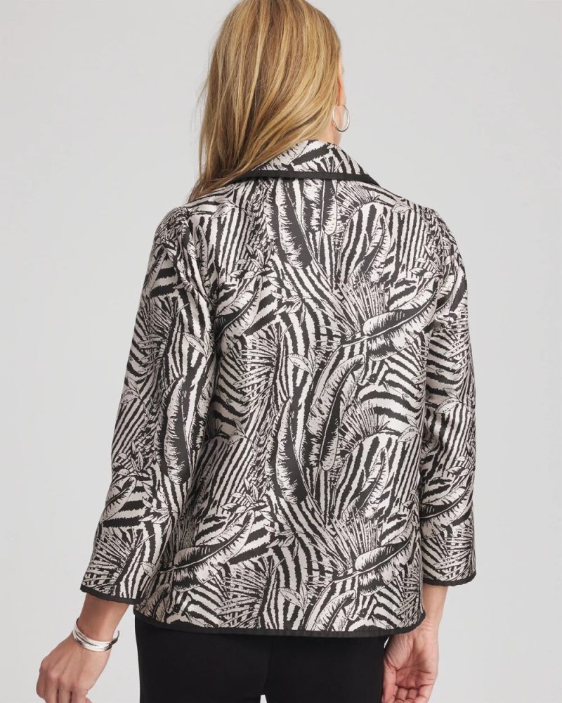 Chicos Travelers™ Collection Zebra-Jacquard Jacket - TRAVELERS BLACK