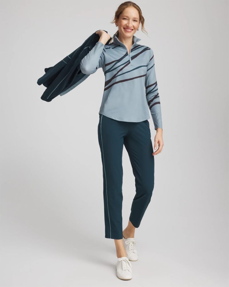 Chicos Zenergy® UPF Morocco Zip-Front Pullover - BLUE PINE