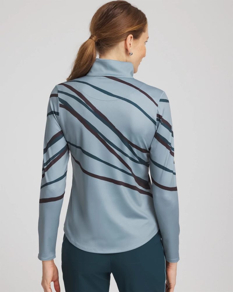 Chicos Zenergy® UPF Morocco Zip-Front Pullover - BLUE PINE