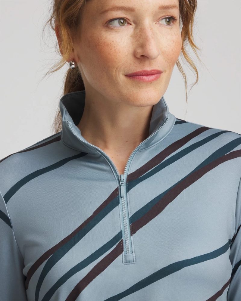 Chicos Zenergy® UPF Morocco Zip-Front Pullover - BLUE PINE