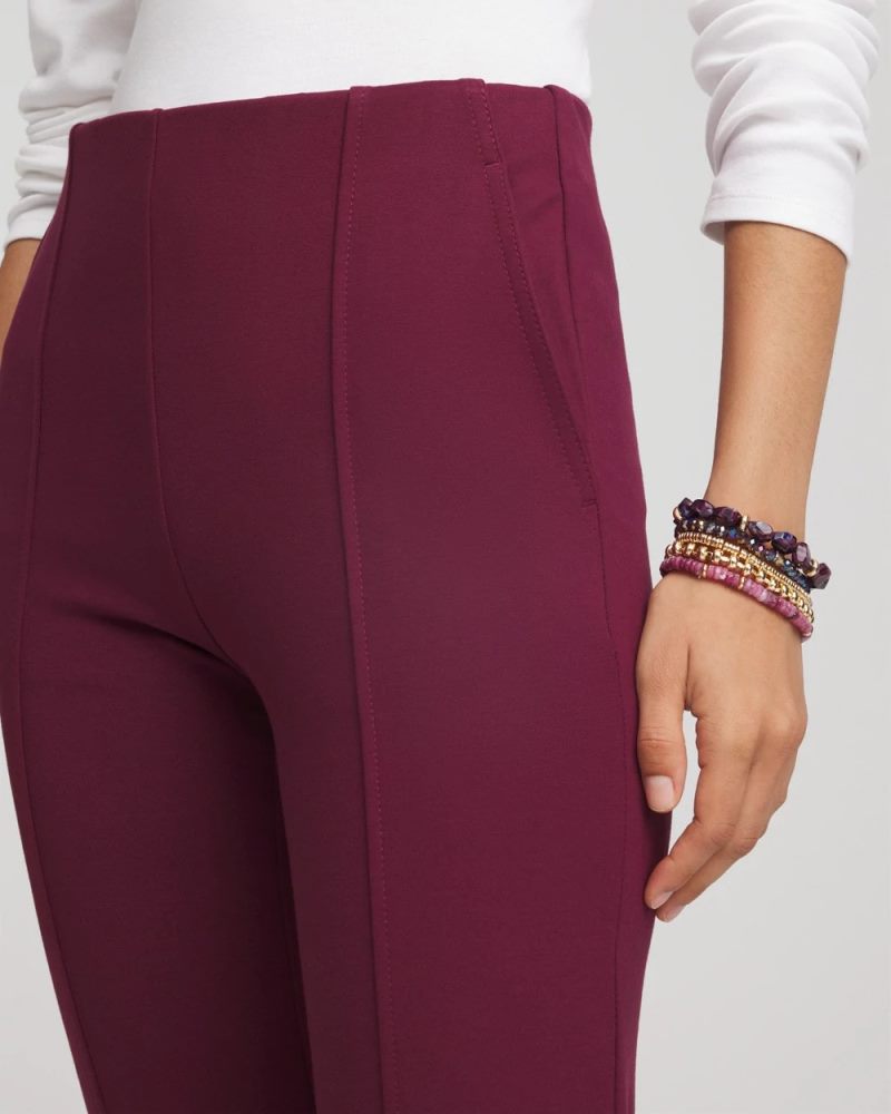 Chicos Juliet Straight Ankle Pants - DEEP CHIANTI