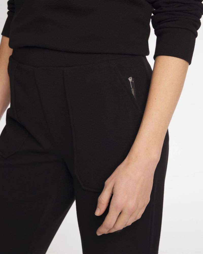 Chicos Zenergy® Soft Waffle Tapered Ankle Pants - BLACK