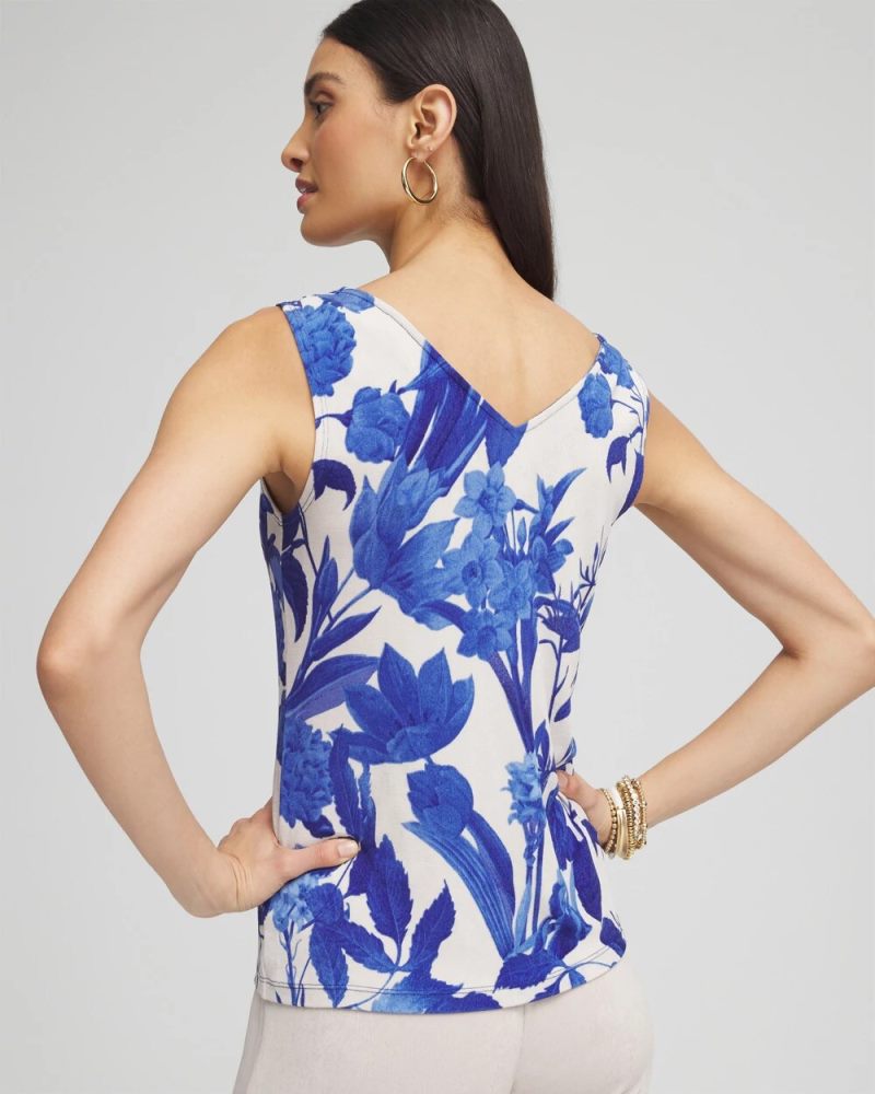 Chicos Travelers™ Wildflower Convertible Tank - VIBRANT BLUE