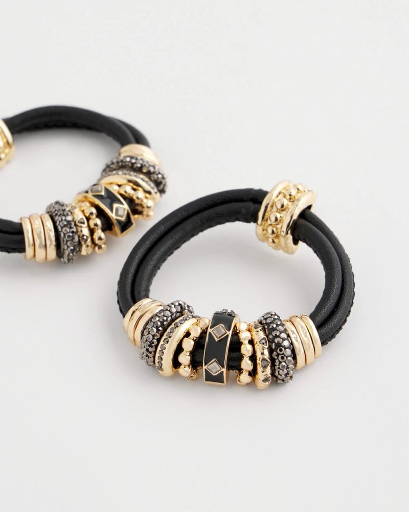 Chicos Black & Goldtone Charm Earrings - GOLD