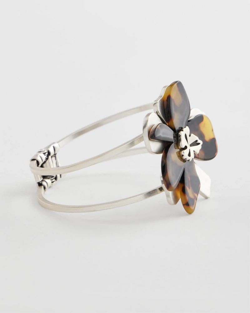 Chicos Tortoise Floral Hinge Bracelet - NEUTRAL