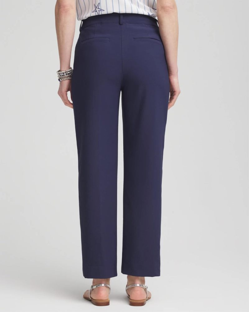 Chicos Fly Front Ankle Pants - PASSPORT BLUE