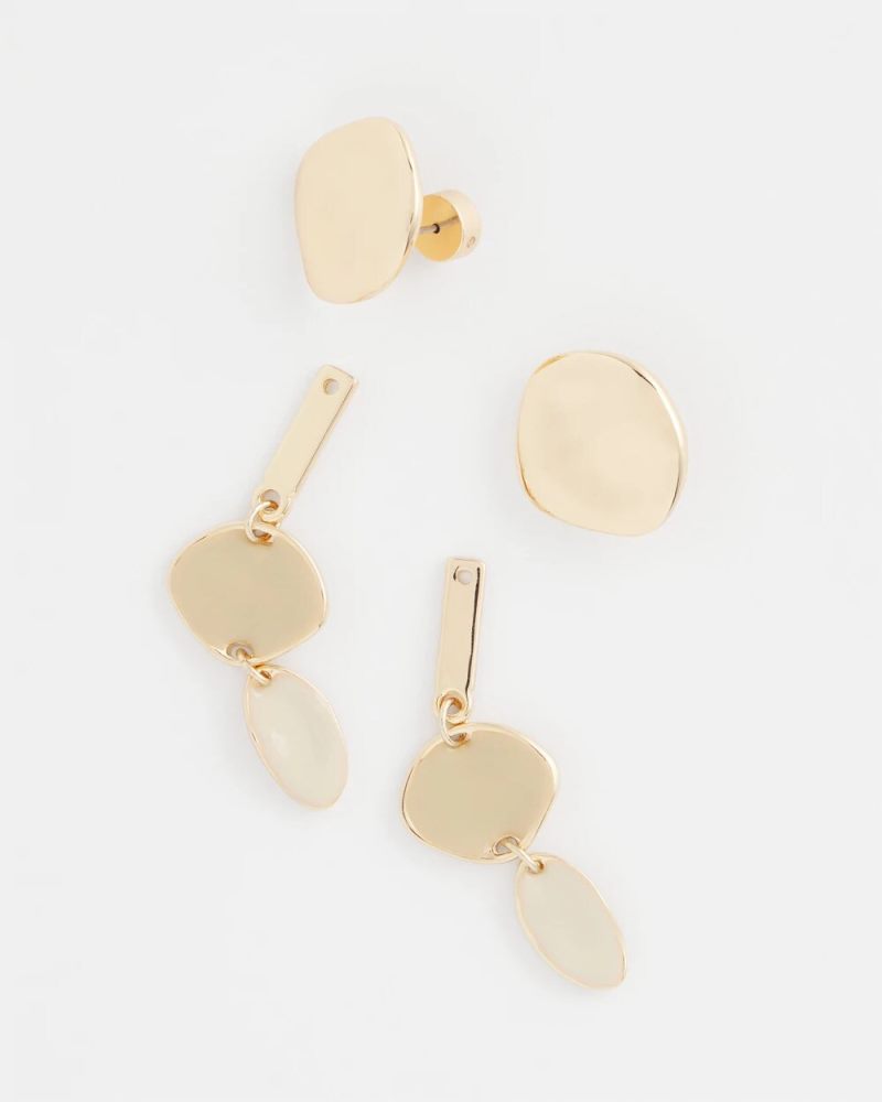 Chicos Liner Gold Drop Earrings - GOLD