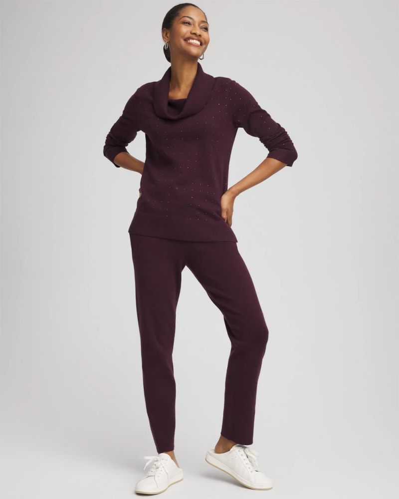 Chicos Zenergy® Luxe Diamante Cowlneck Tunic - NIGHT BLOOM