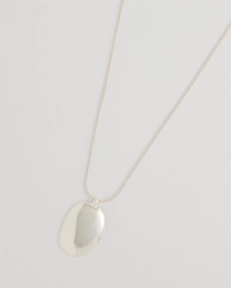 Chicos Adjustable Silvertone Pendant Necklace - SILVER