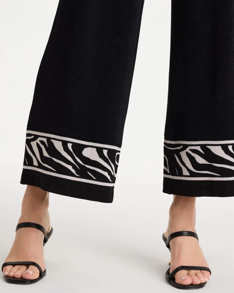 Chicos Abstract Zebra Cropped Pants - TRAVELERS BLACK