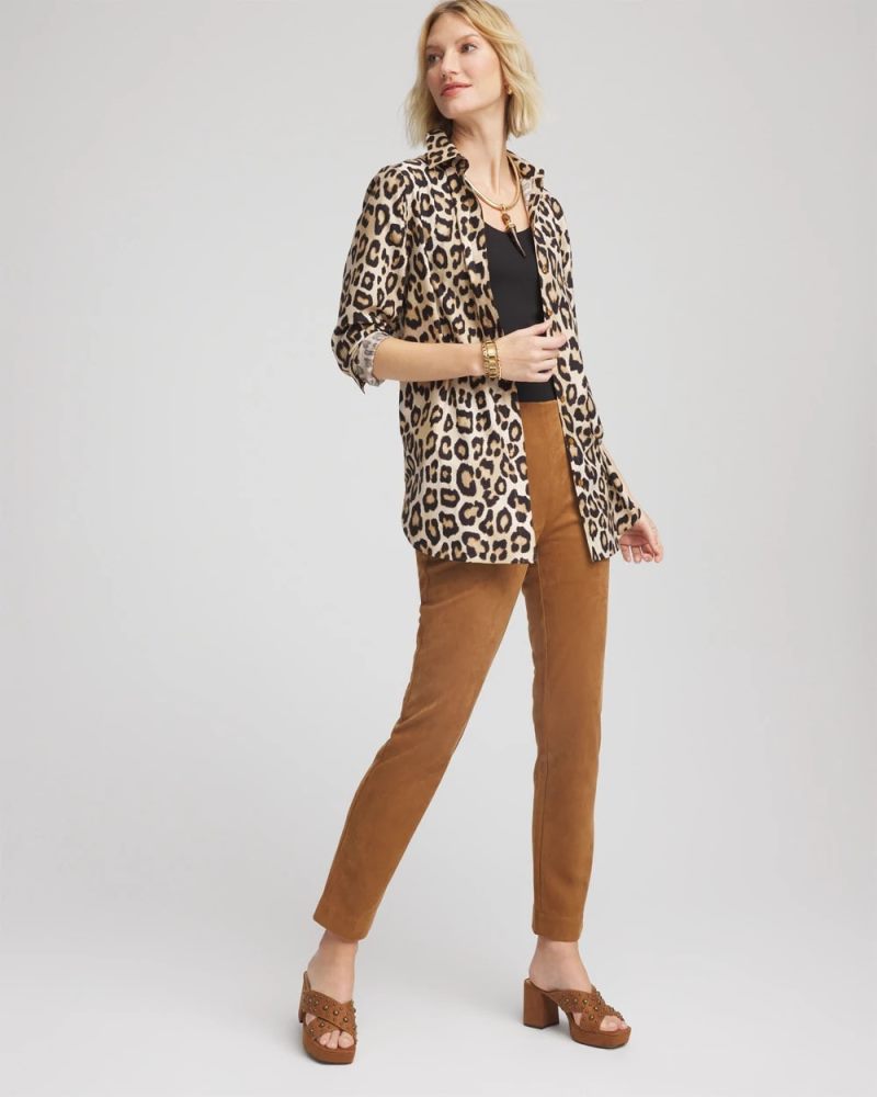 Chicos No Iron Animal-Print Tunic - SAND