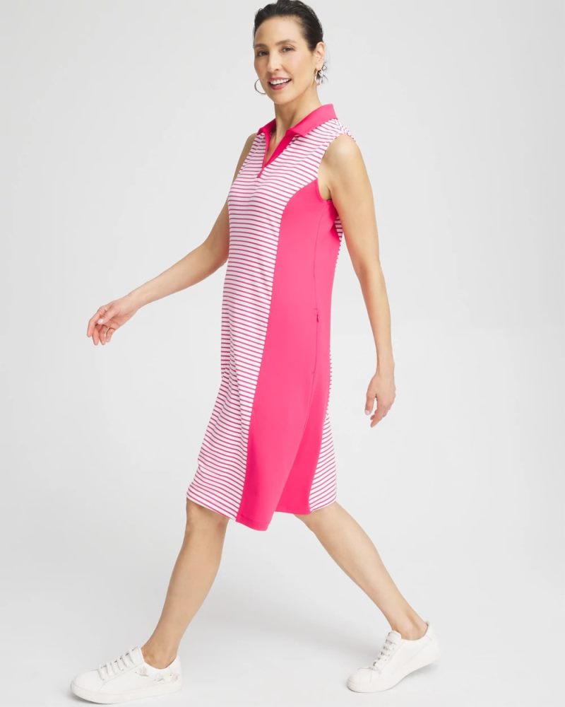 Chicos Zenergy® UPF Block Stripe Dress - PINK BROMELIAD