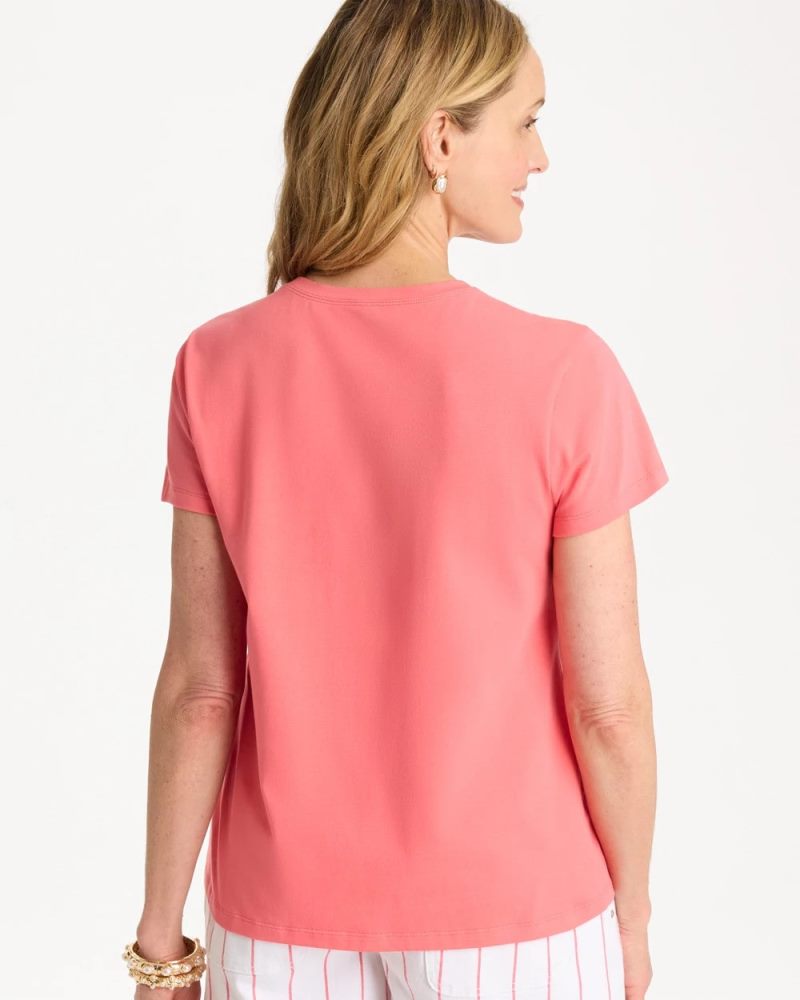Chicos Perfect Crewneck Tee - CALYPSO CORAL