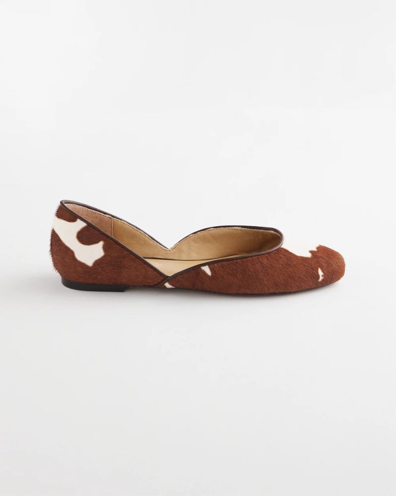 Chicos Sophie Pony Haircalf Leather Flats - NEUTRAL