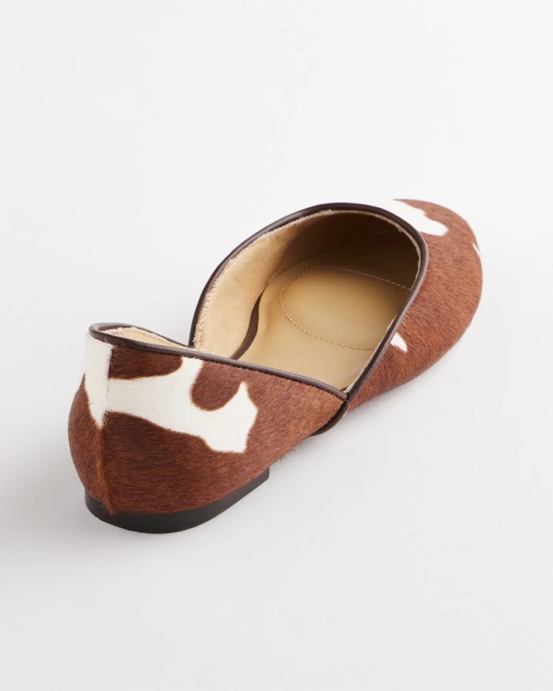 Chicos Sophie Pony Haircalf Leather Flats - NEUTRAL