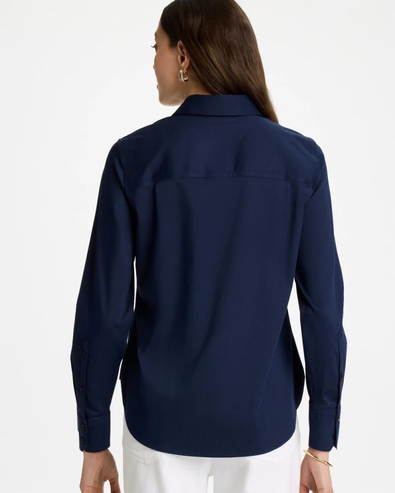 Chicos No Iron Stretch Shirt - CLASSIC NAVY