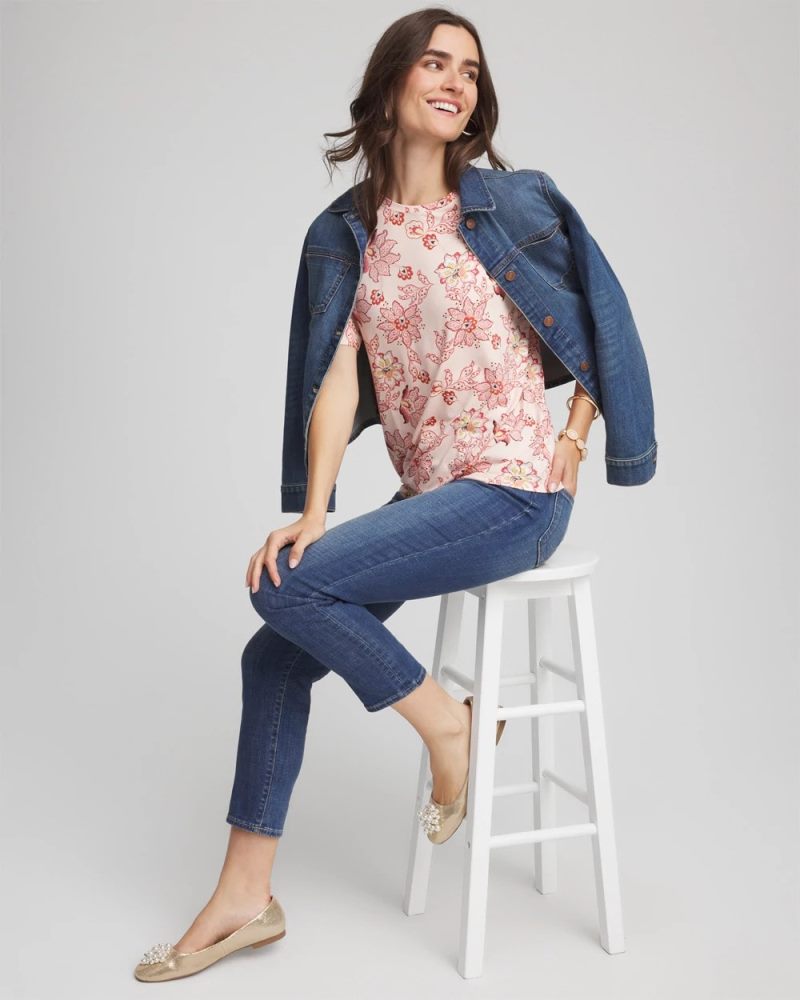 Chicos Elbow Sleeve Tee - SIESTA ROSE