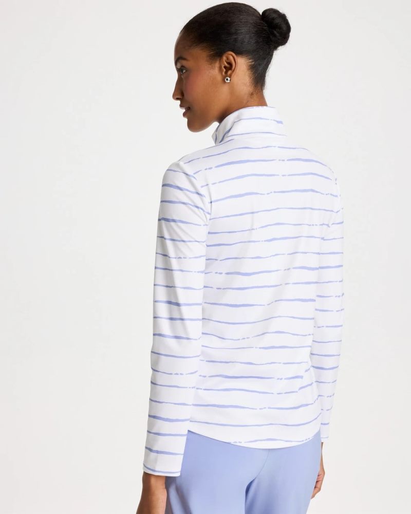 Chicos Zenergy® UPF Caviar Half Zip - BLUE MUSE