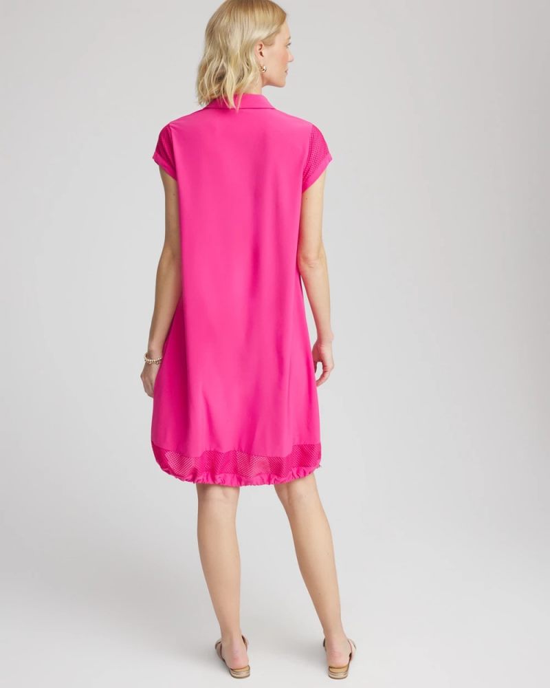 Chicos Zenergy® UPF Mesh-Trim Bungee Dress - CRUSHED BERRIES