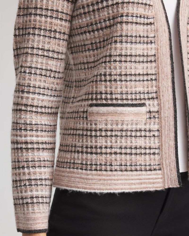 Chicos Sunset Abstract Sweater Jacket - BLACK