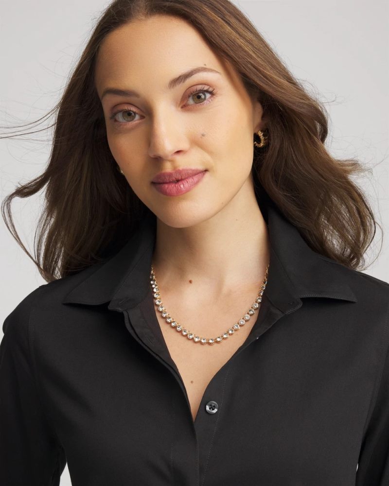Chicos Goldtone Tennis Necklace - GOLD