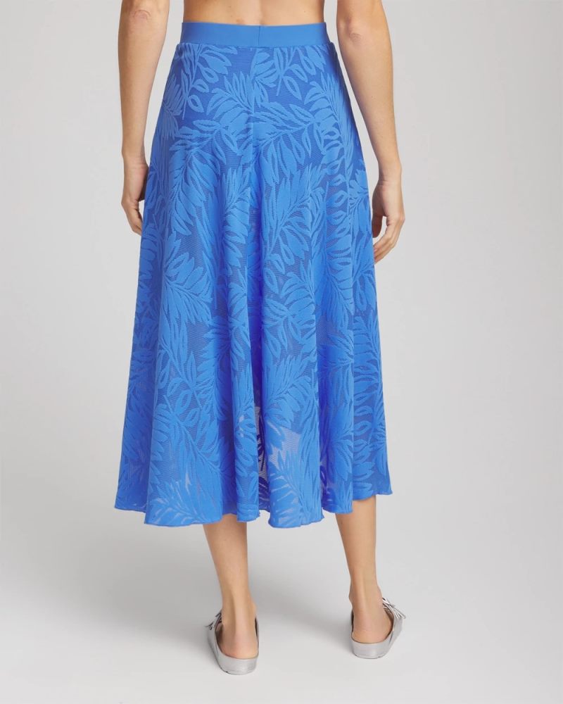 Chicos Gottex Skyfall Lace Long Skirt - LIGHT BLUE