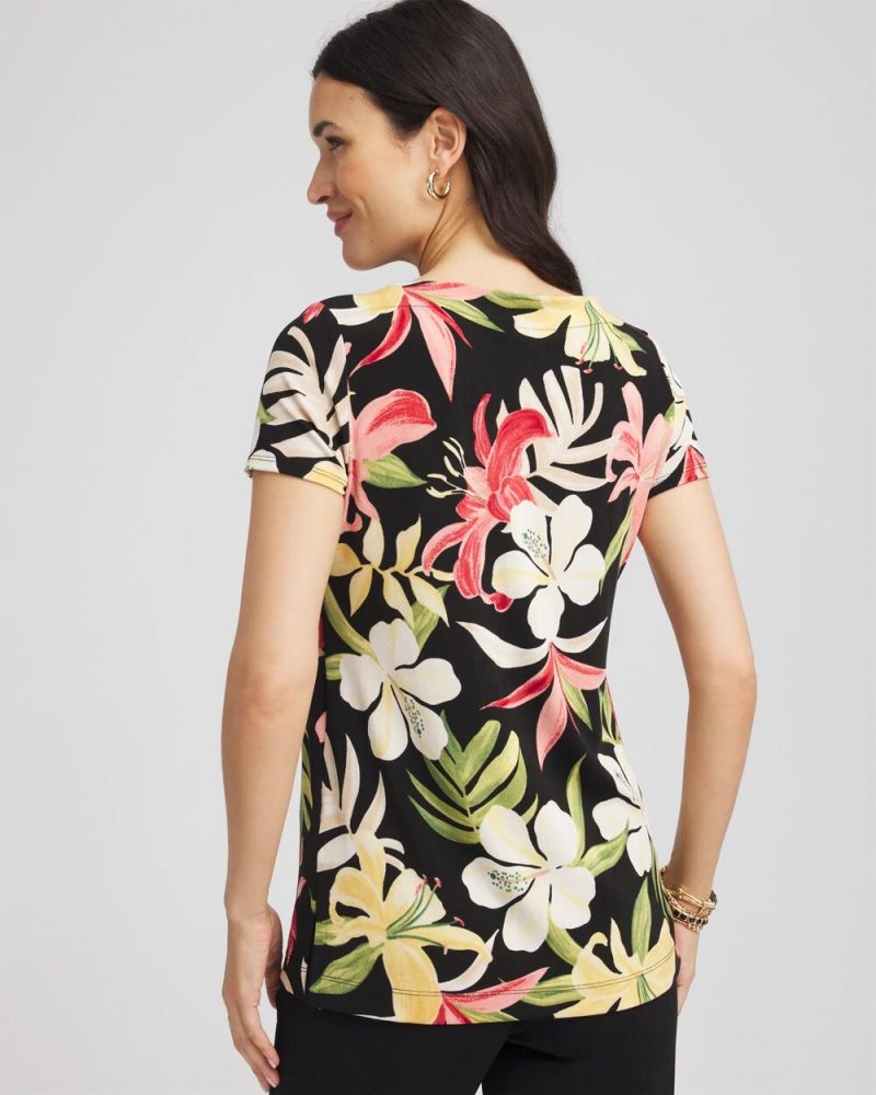 Chicos Travelers™ Tropical-Lily Tunic - GOLDEN CHAMOIS