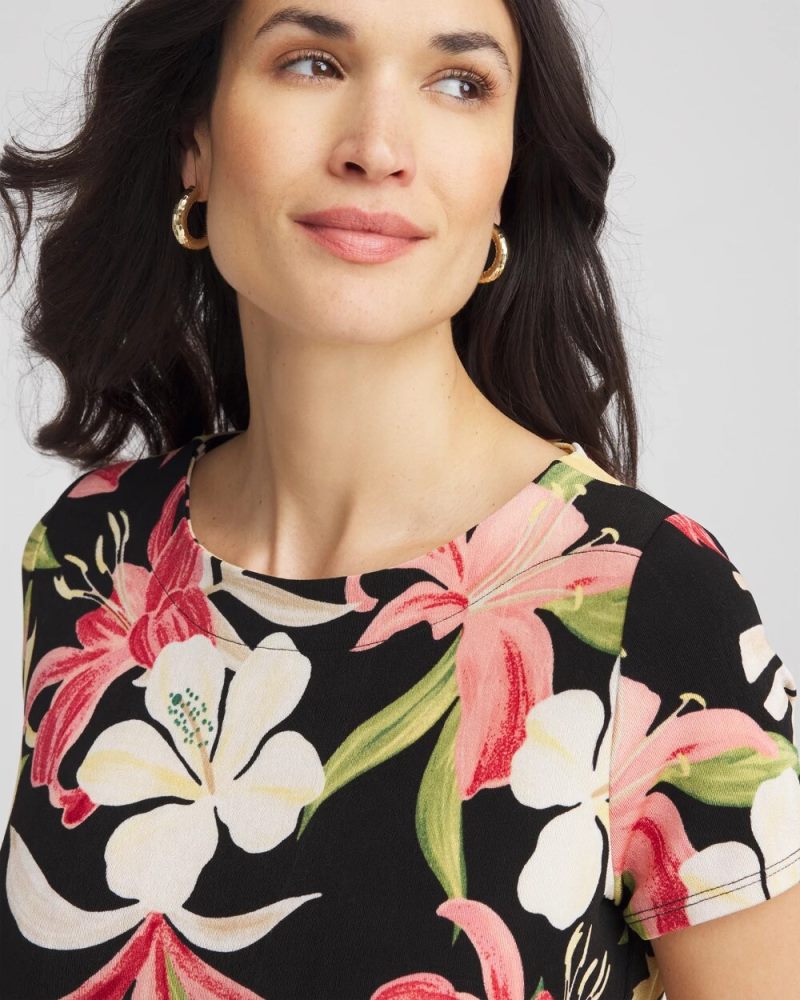 Chicos Travelers™ Tropical-Lily Tunic - GOLDEN CHAMOIS