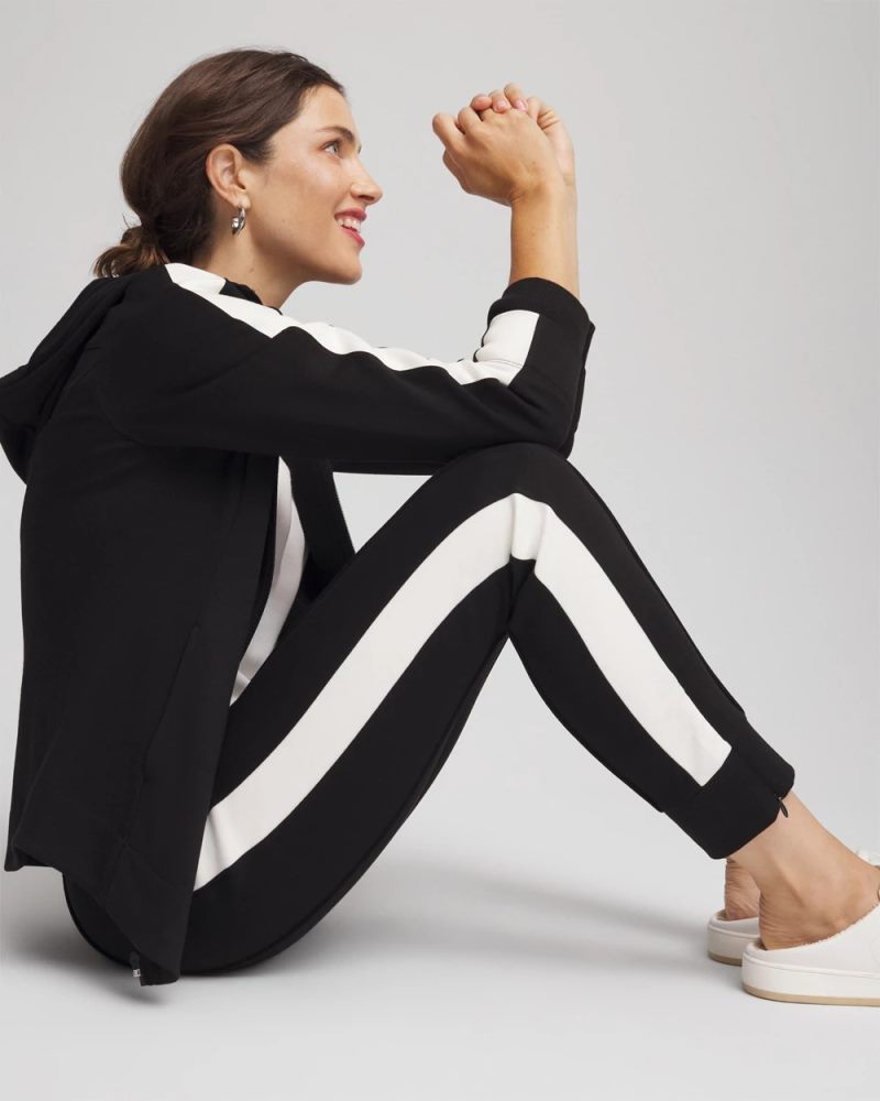 Chicos Zenergy® Double-Knit Contrast Ankle Pants - BLACK