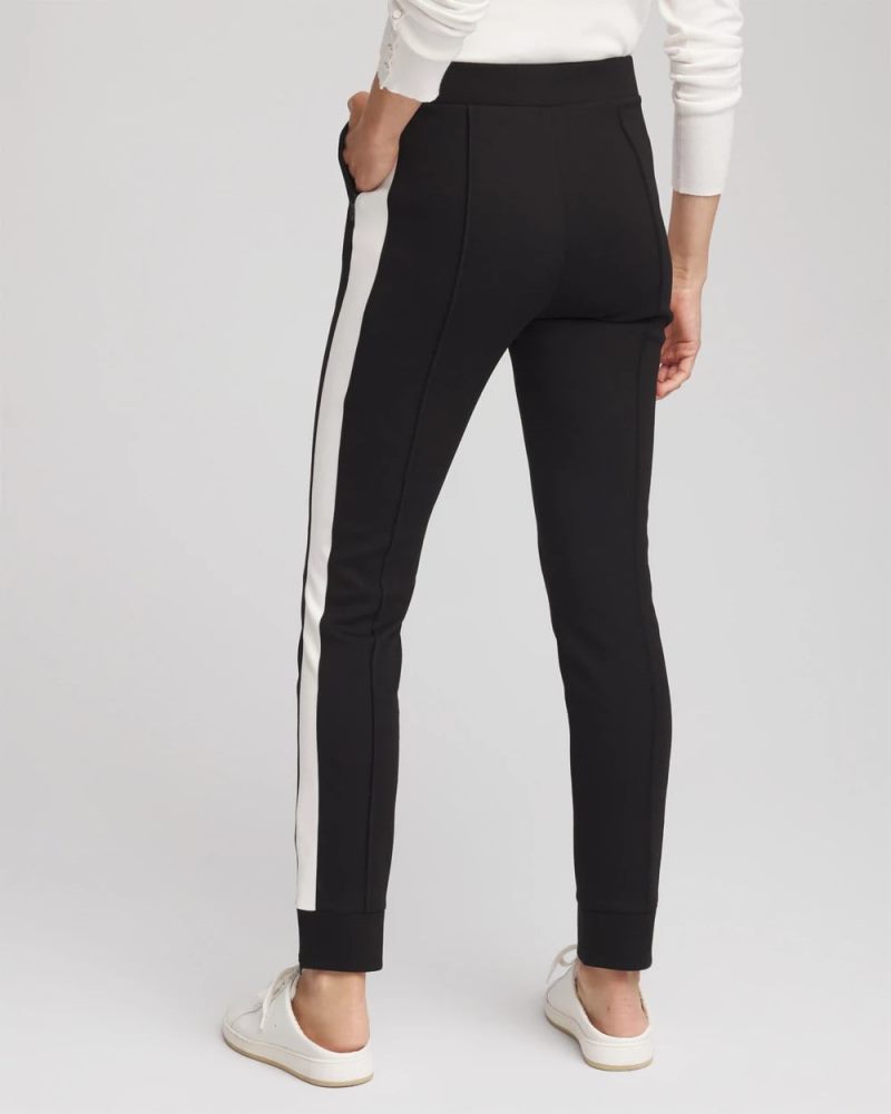 Chicos Zenergy® Double-Knit Contrast Ankle Pants - BLACK