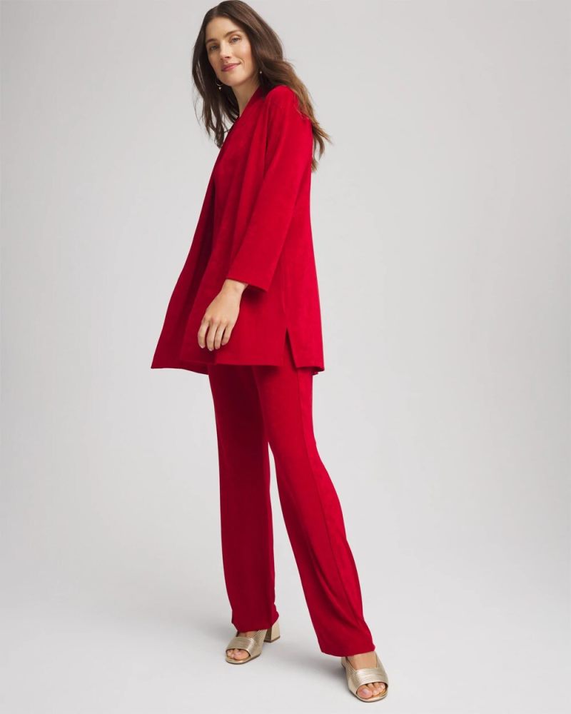 Chicos Travelers™ Long Knit Jacket - RED ALLURE