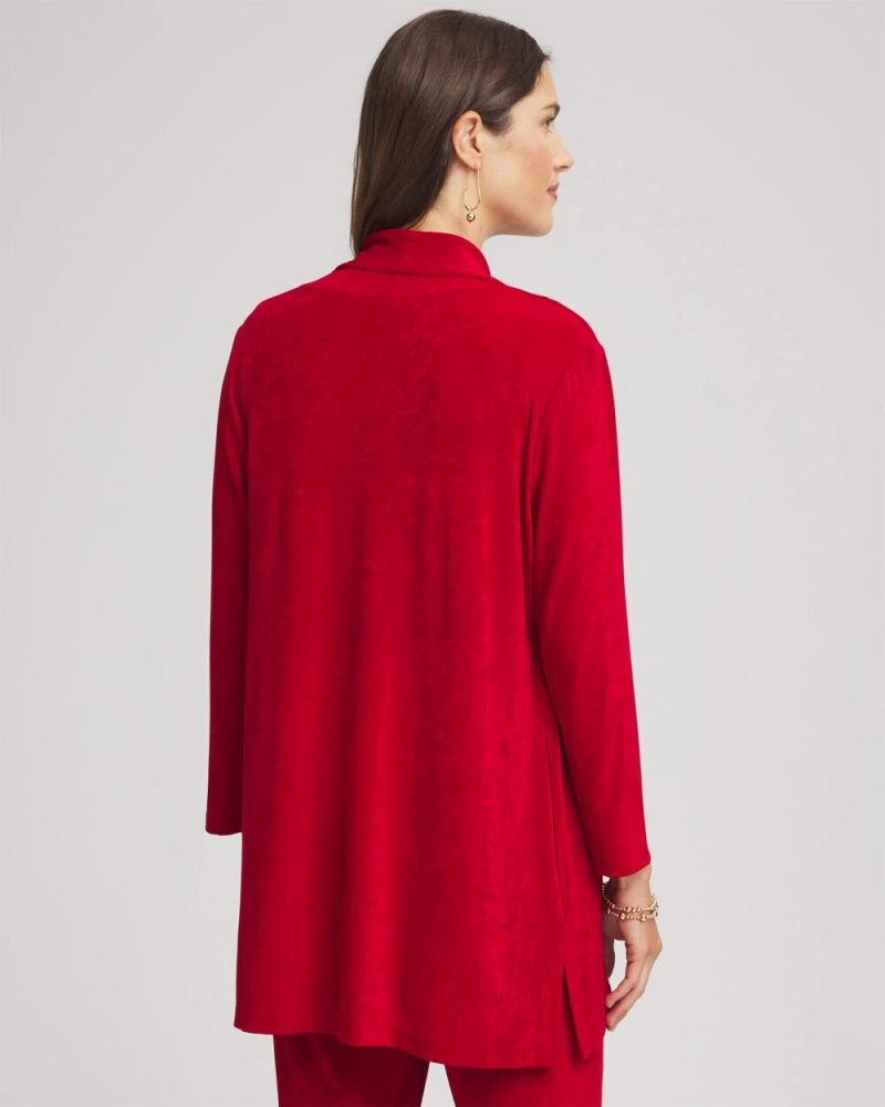 Chicos Travelers™ Long Knit Jacket - RED ALLURE