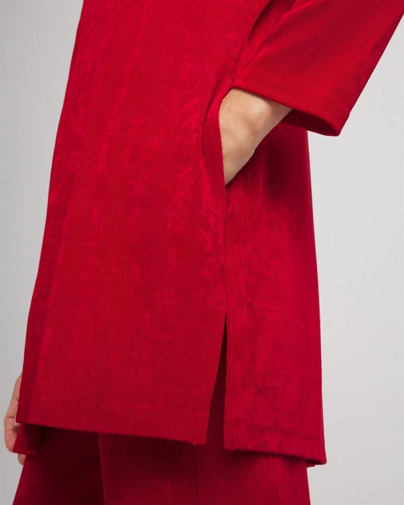 Chicos Travelers™ Long Knit Jacket - RED ALLURE