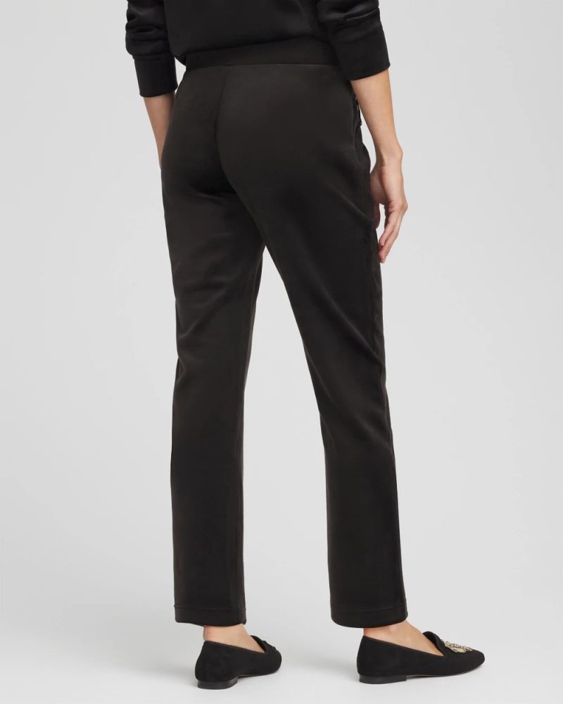 Chicos Zenergy® Velour Tapered Ankle Pants - BLACK