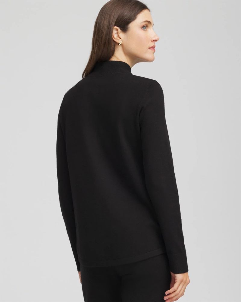 Chicos Zenergy® Luxe Half-Zip Pullover Top - BLACK