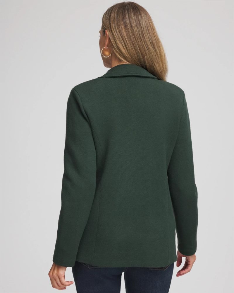Chicos Single-Breasted Sweater Blazer - DARKEST SPRUCE