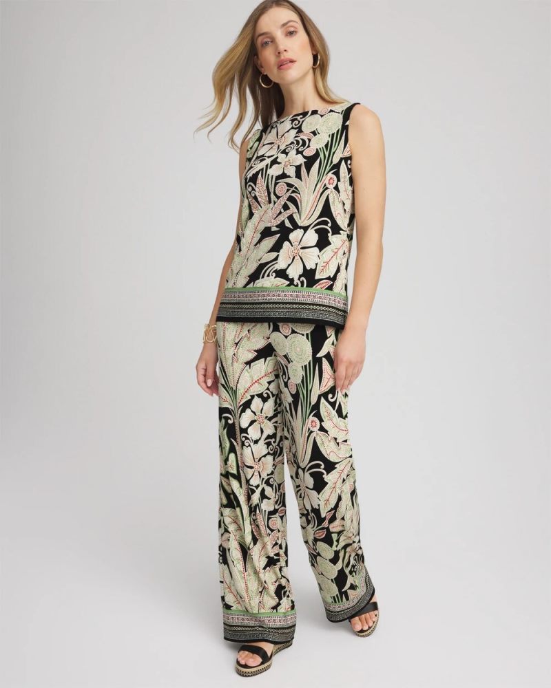 Chicos Travelers™ Island-Motif Side-Slit Tank - SALTED LIME