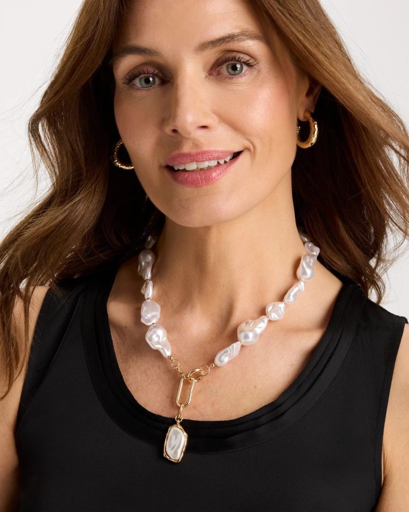 Chicos Siren Faux Pearl Y-Necklace - PEARL