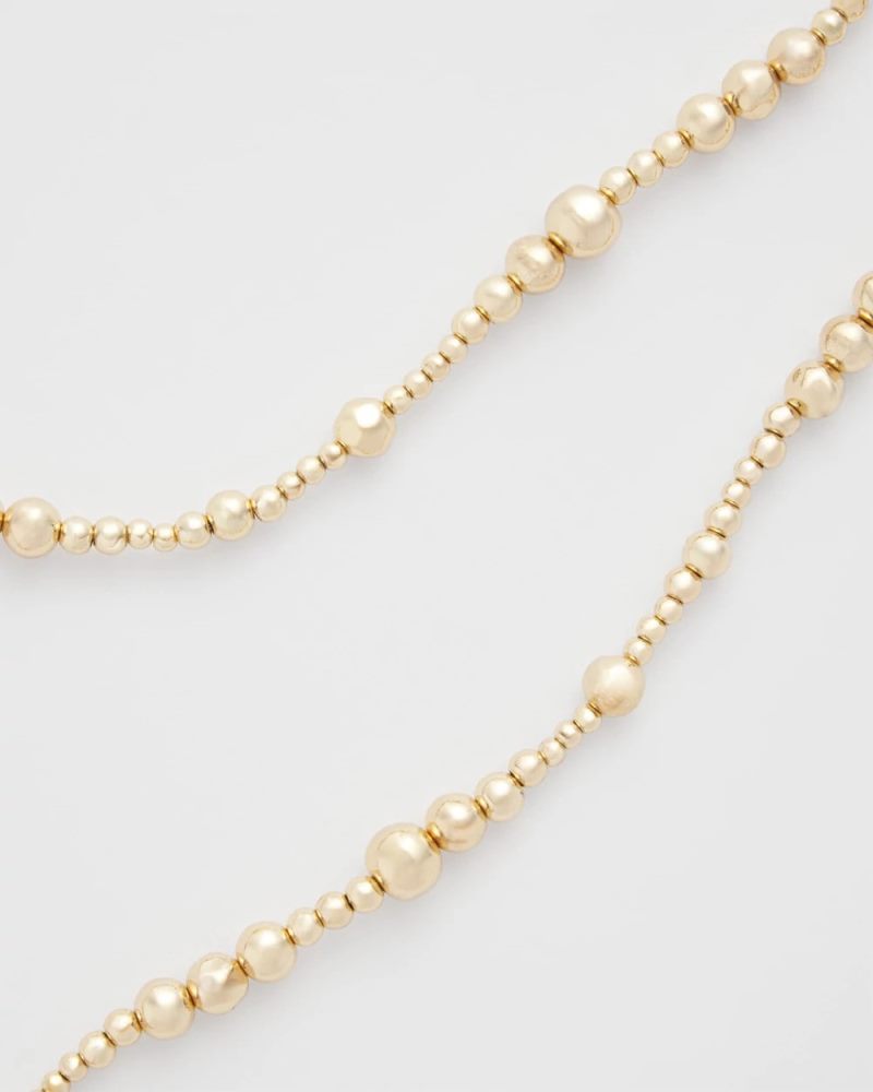 Chicos Goldtone Long Beaded Necklace - GOLD