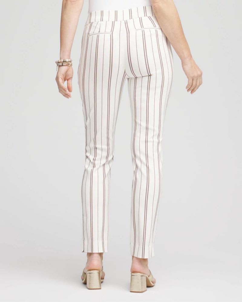 Chicos Brigitte™ Striped Ankle Pants - ALABASTER