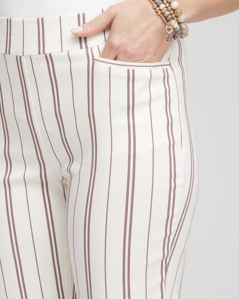 Chicos Brigitte™ Striped Ankle Pants - ALABASTER
