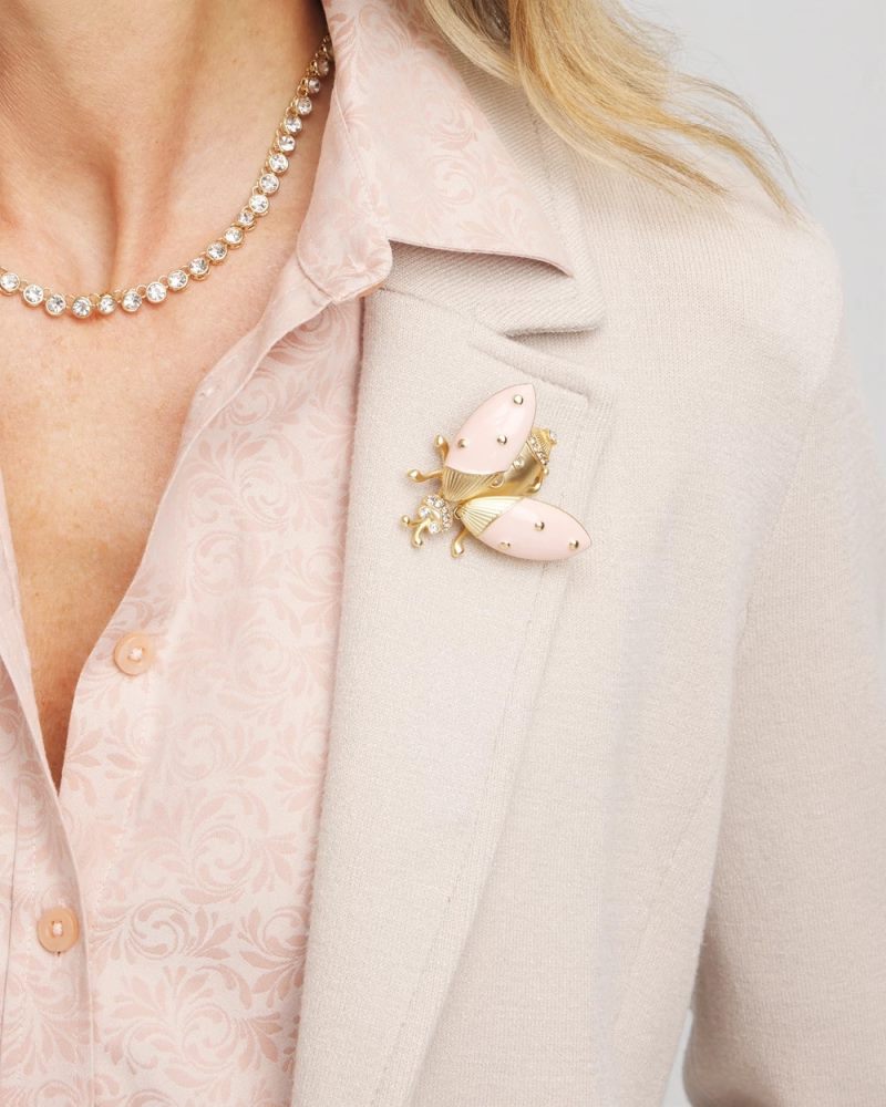 Chicos Pink Bug Brooch - PINK