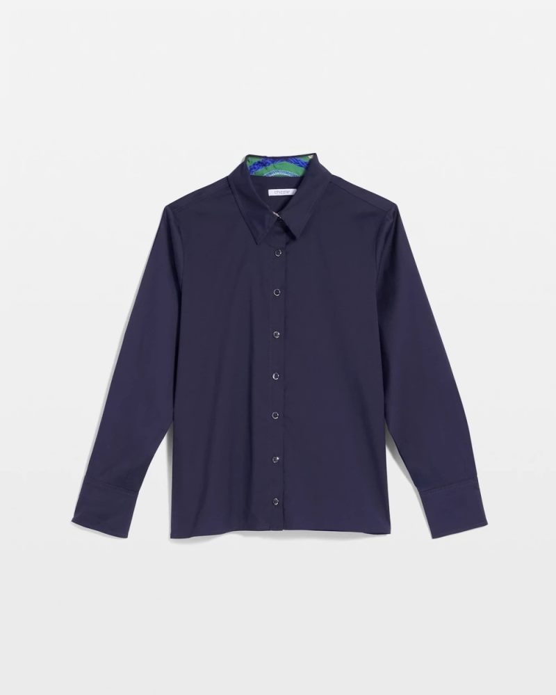 Chicos Rope Status Nautical Shirt - PASSPORT BLUE