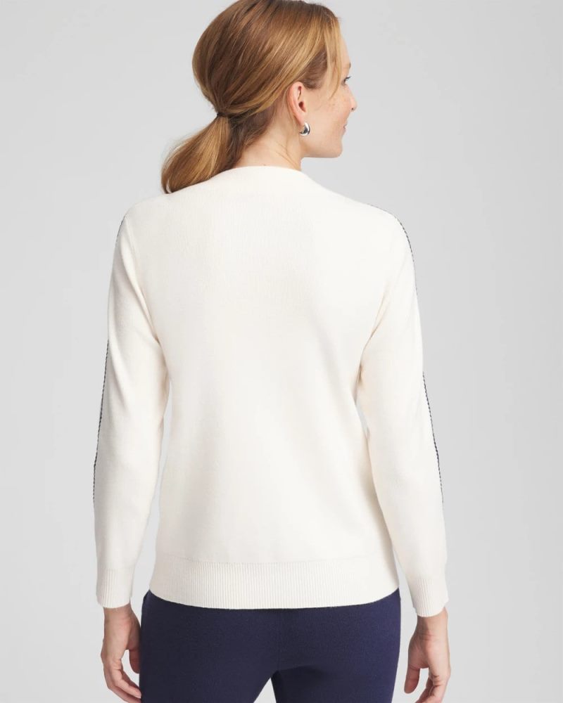 Chicos Zenergy® Luxe Cashmere-Blend Funnelneck Sweater - ENGLISH CREAM